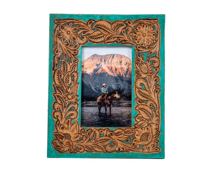 RESTOCK MYRA Tooled Leather Picture Frame