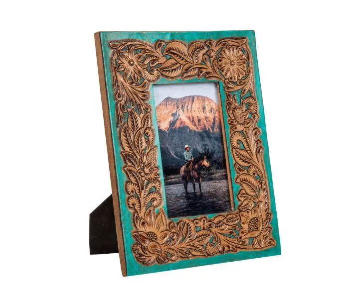 RESTOCK MYRA Tooled Leather Picture Frame