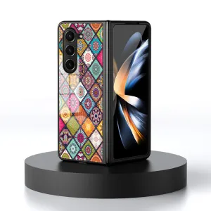 Retro Bohemian Samsung Galaxy Z Fold5 Case with Airbag Bracket Sling