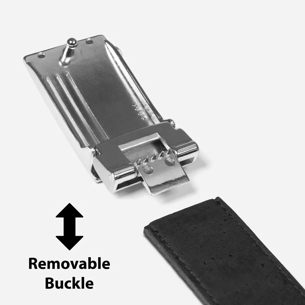 Reversible Cork Belt with Plaque Buckle 35MM