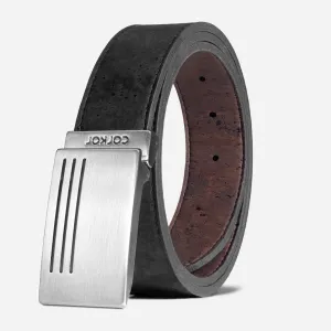 Reversible Cork Belt with Plaque Buckle 35MM