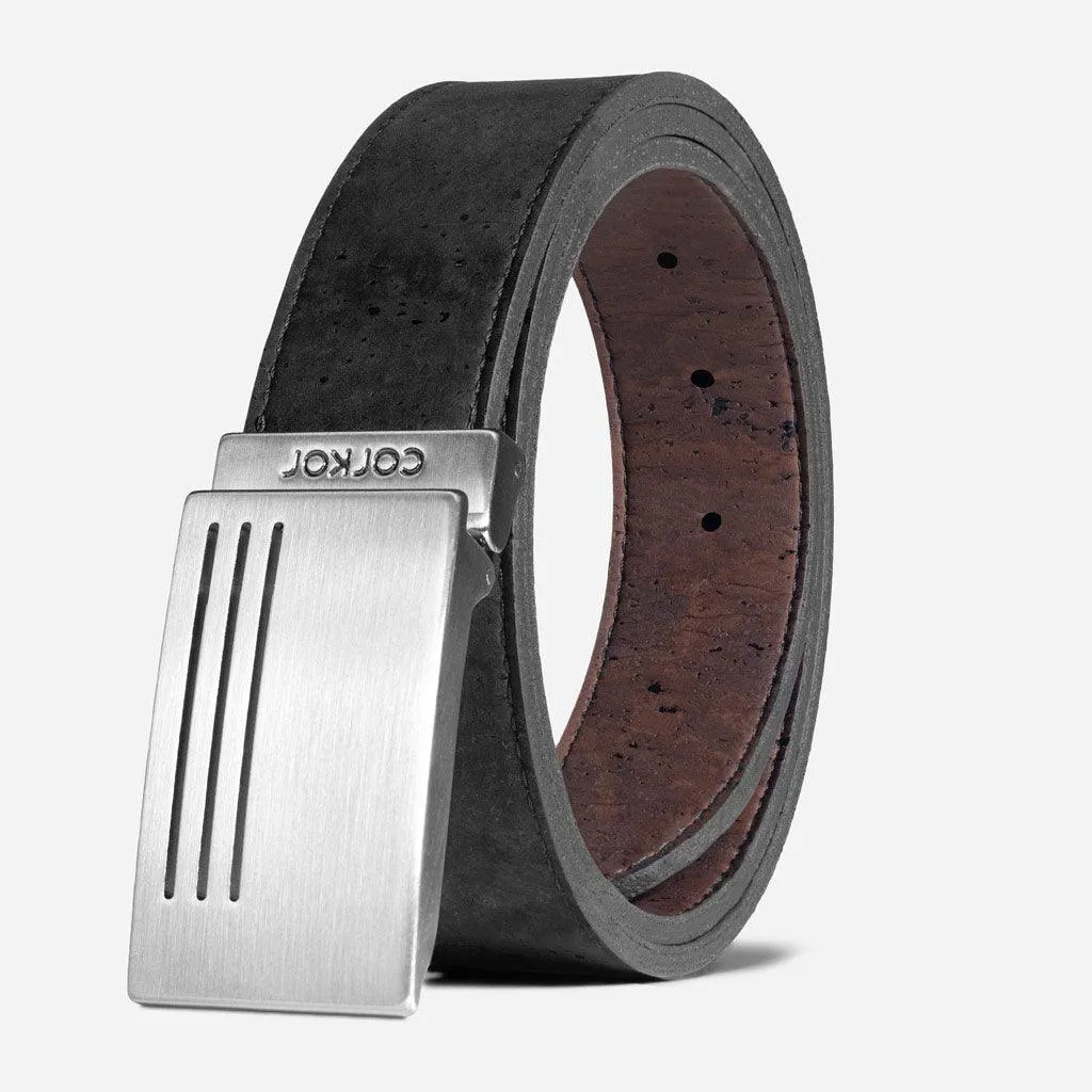 Reversible Cork Belt with Plaque Buckle 35MM
