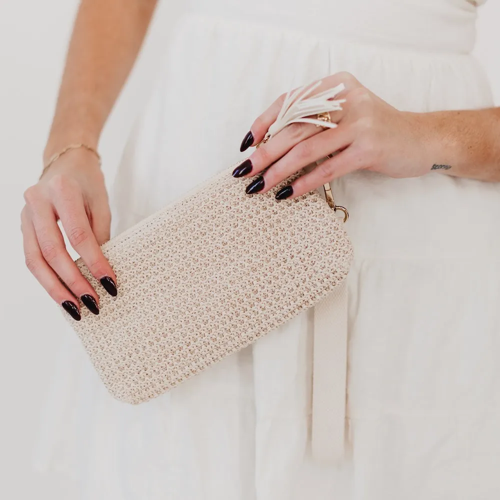 Rome Raffia Clutch Card Wallet Wristlet by Pretty Simple