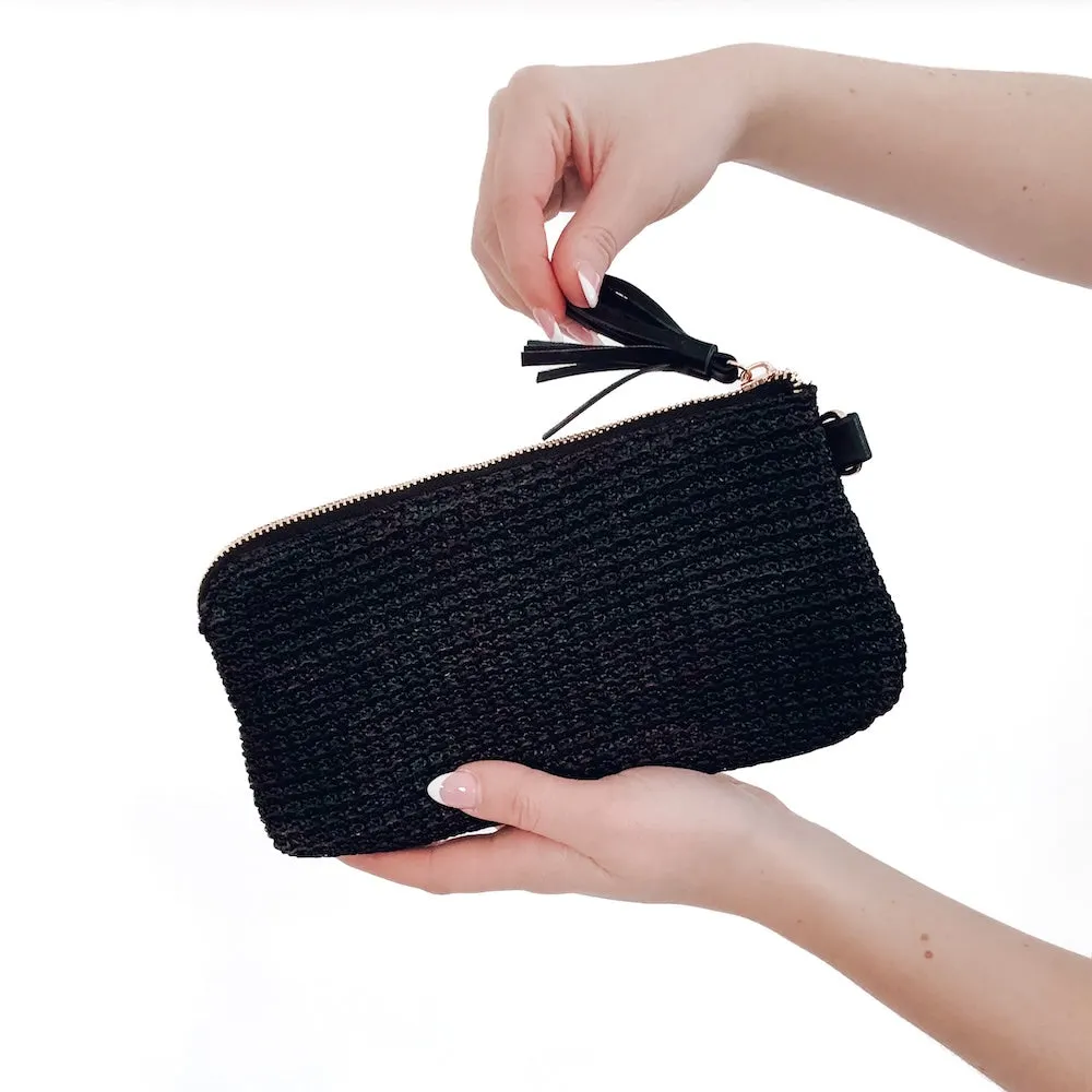 Rome Raffia Clutch Card Wallet Wristlet by Pretty Simple