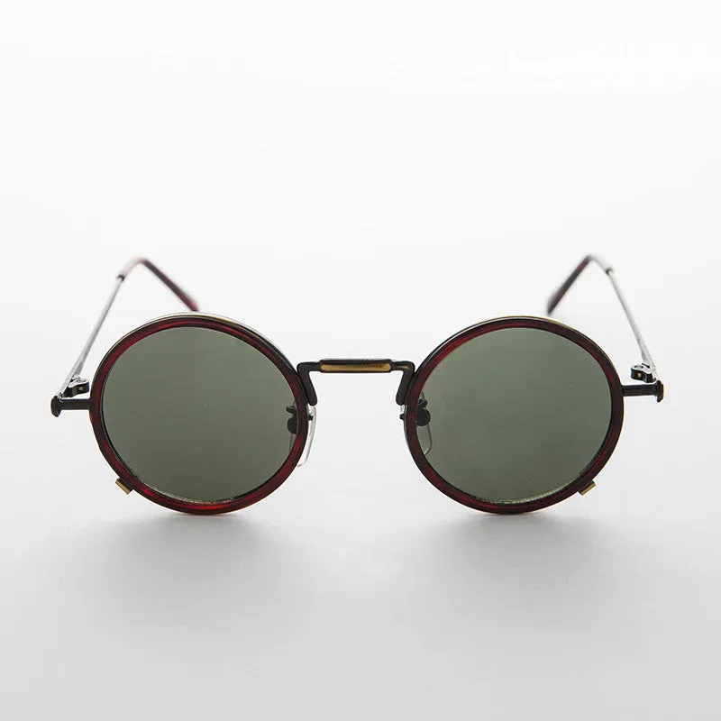 Round Goth Steampunk Vintage Sunglass - Waldo