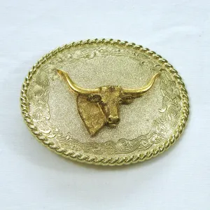 RTO-4859  Gold Texas Longhorn Buckle