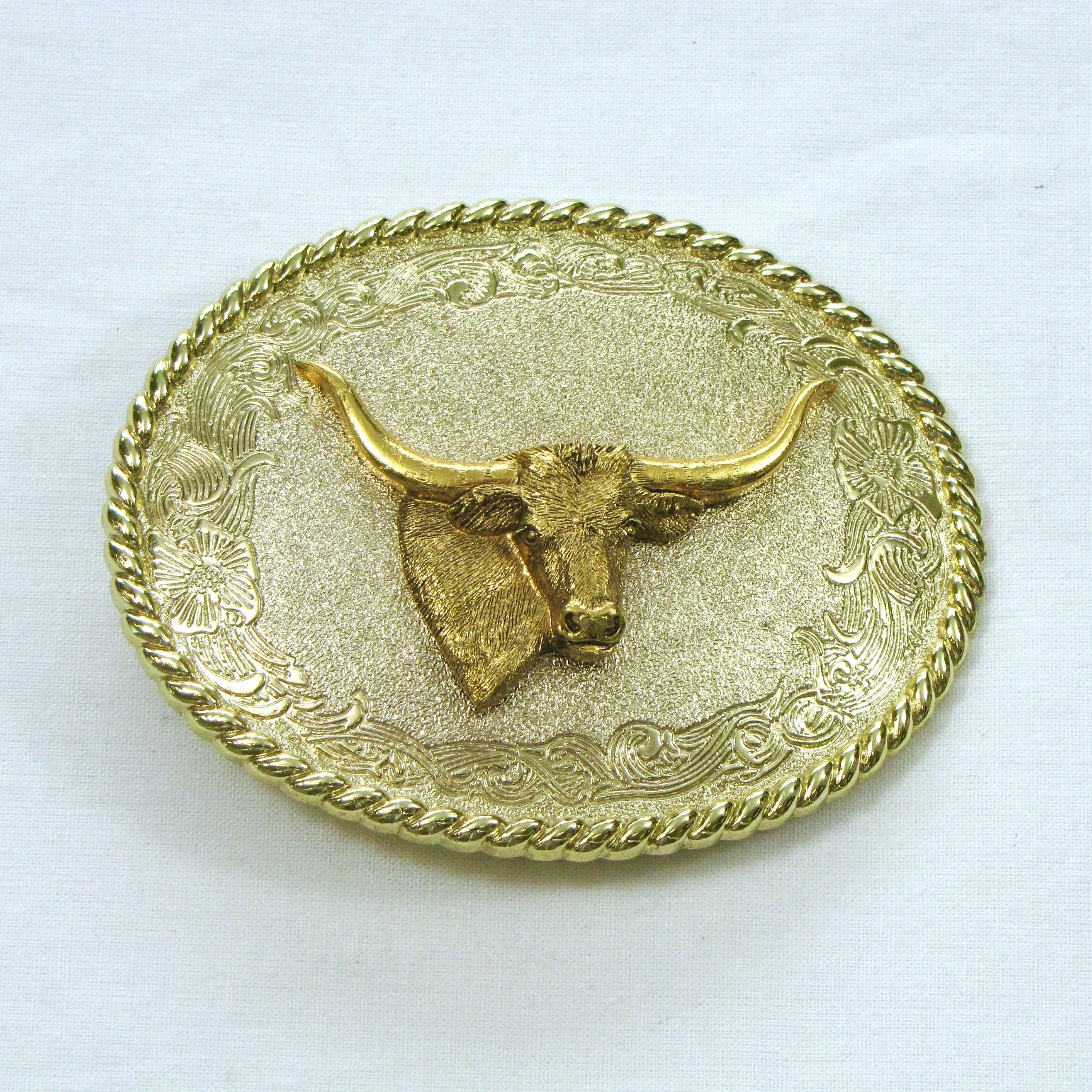 RTO-4859  Gold Texas Longhorn Buckle