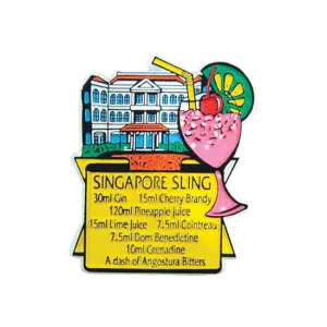 Rubberised Fridge Magnet - Singapore Sling III