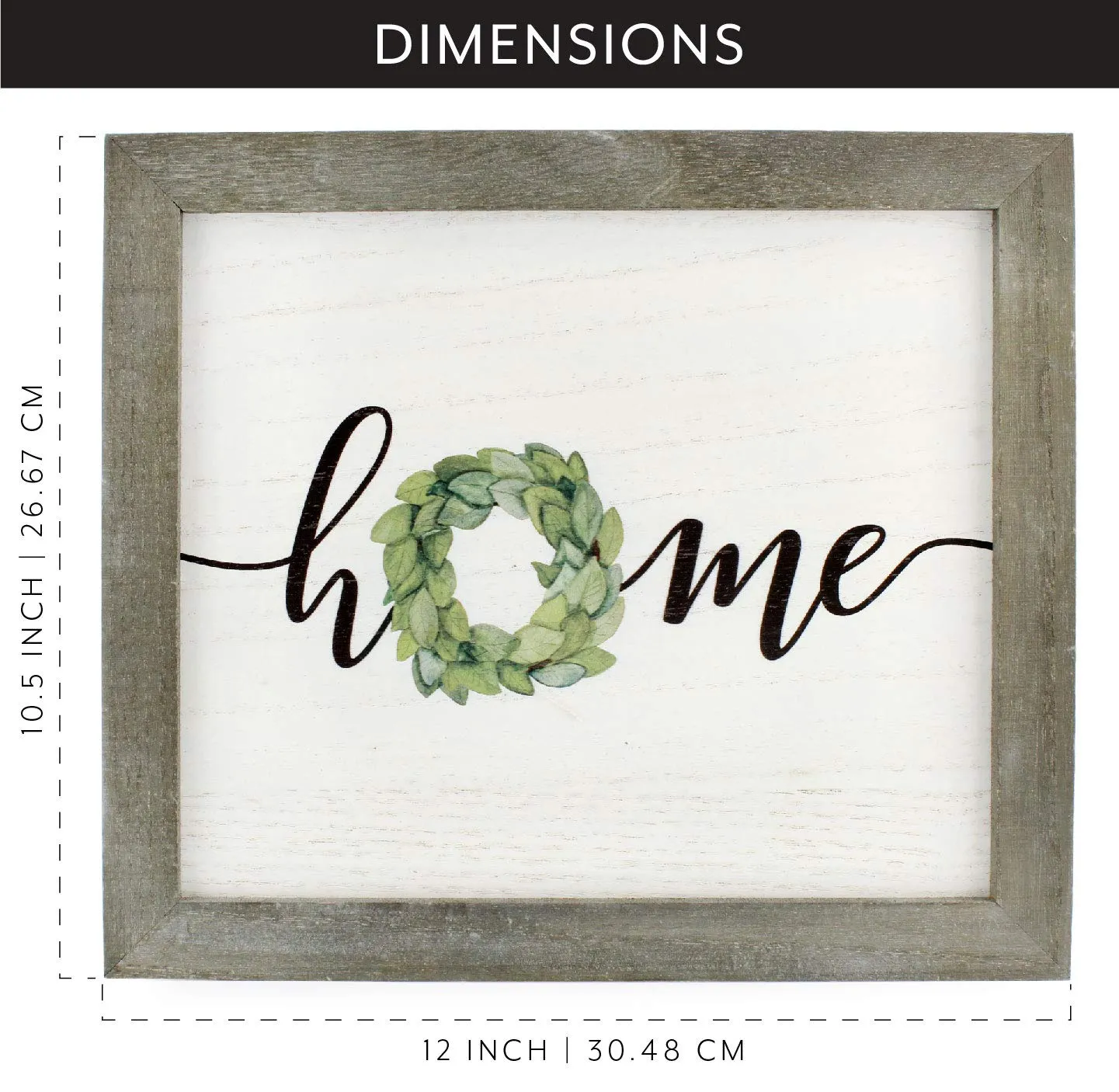 Rustic Home Wreath Sign, 10.5 x 12 Inch