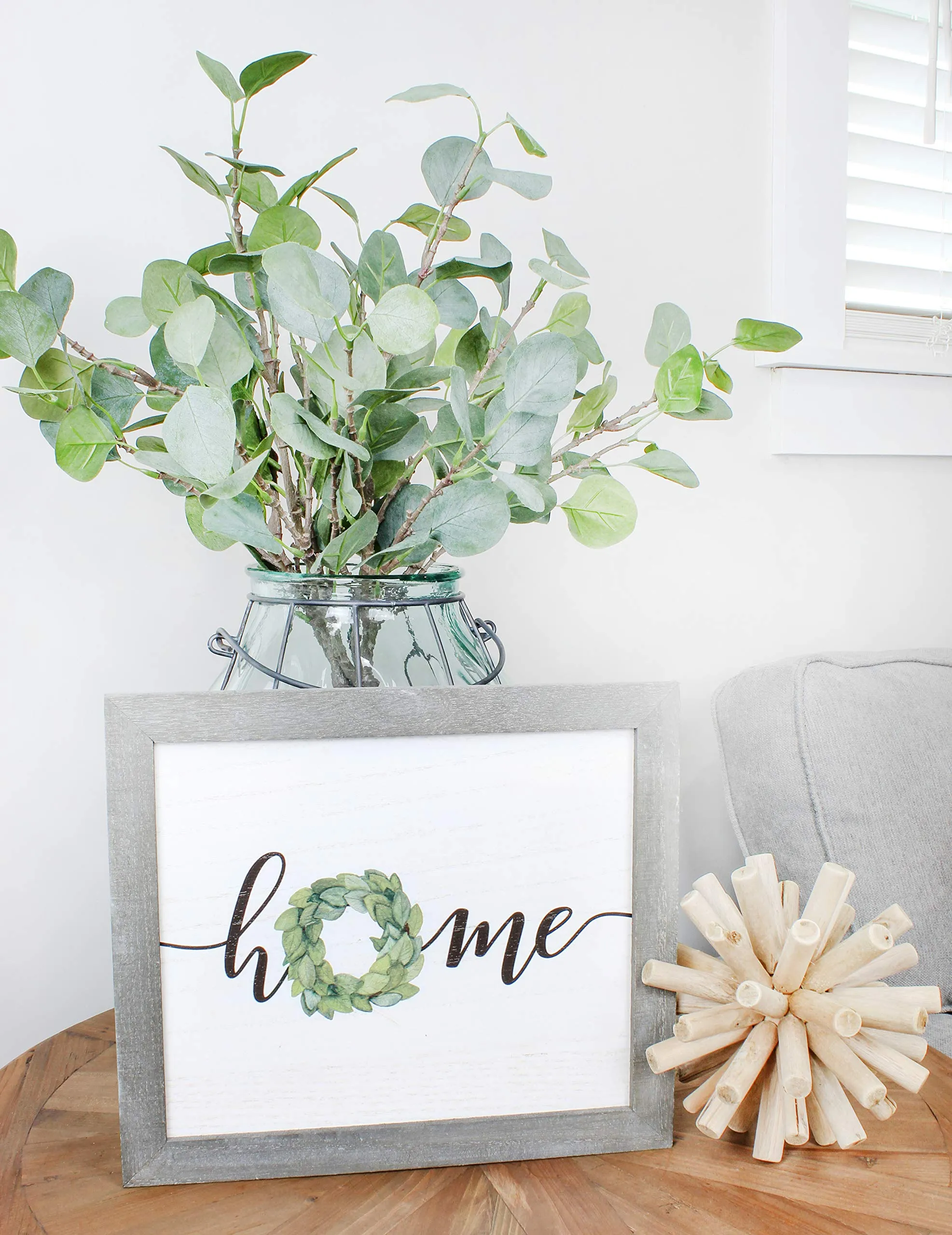 Rustic Home Wreath Sign, 10.5 x 12 Inch
