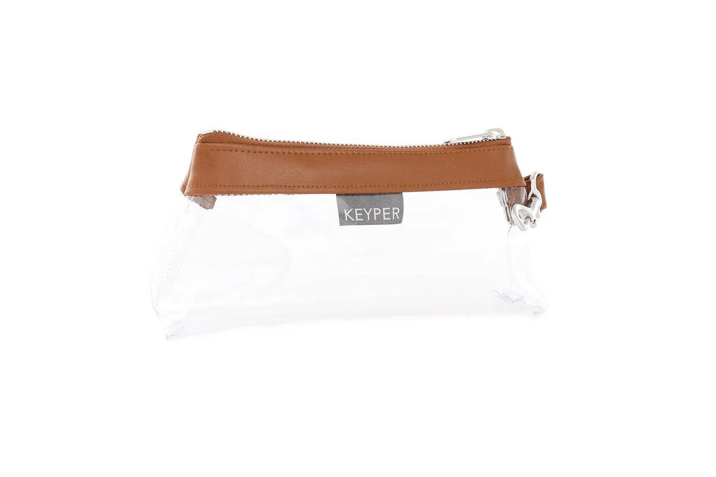 Saddle Brown CLEAR Bag - Vegan Leather Trim