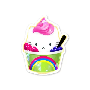 Sassy Kitties Summer Treats Froyo Cat Sparkly Sticker