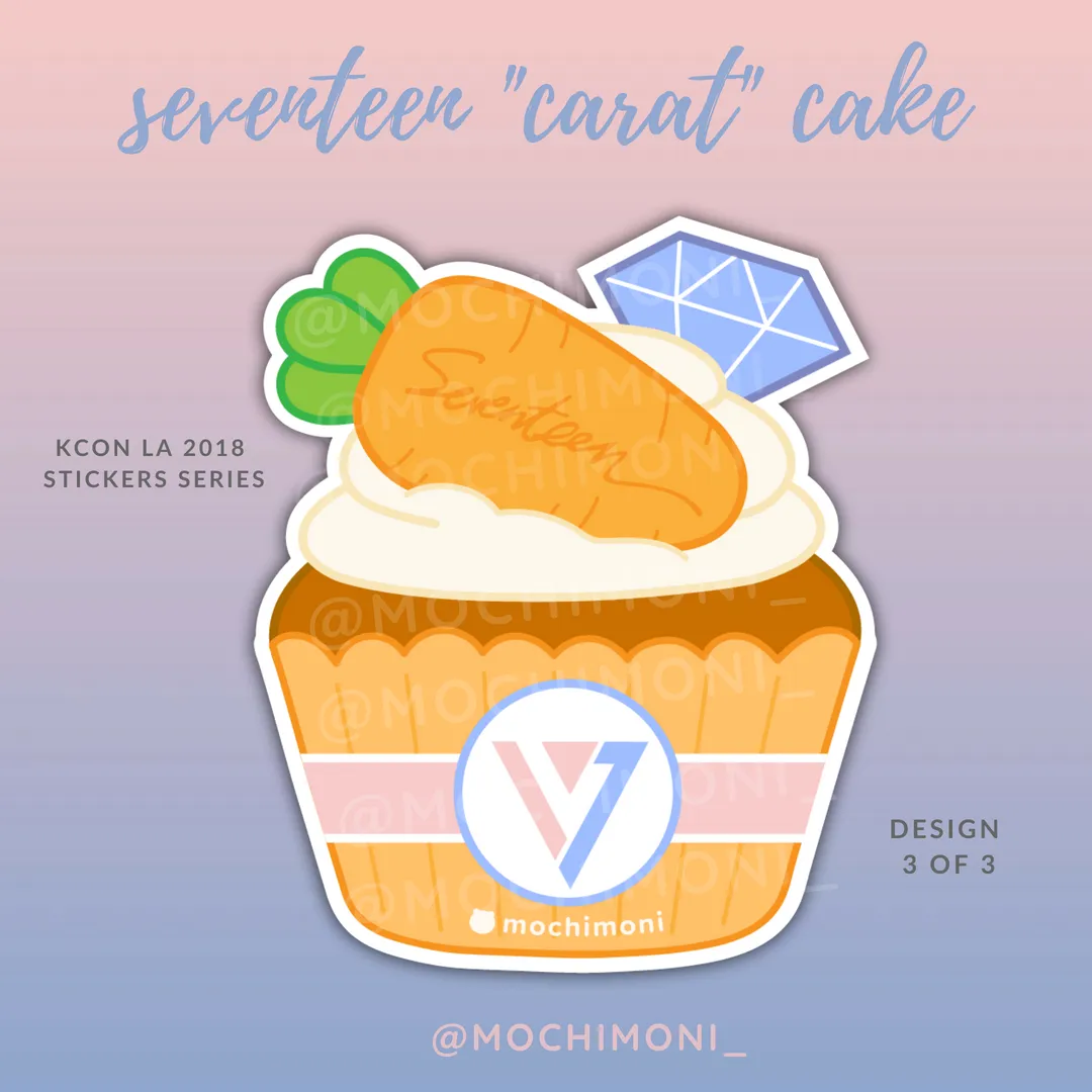 Seventeen "Carat" Cake | Vinyl Laptop Sticker 3-inch