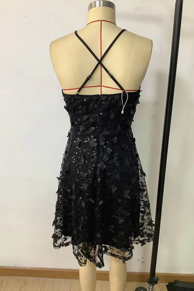 Sexy Party Solid With Bow V Neck Sling Dresses