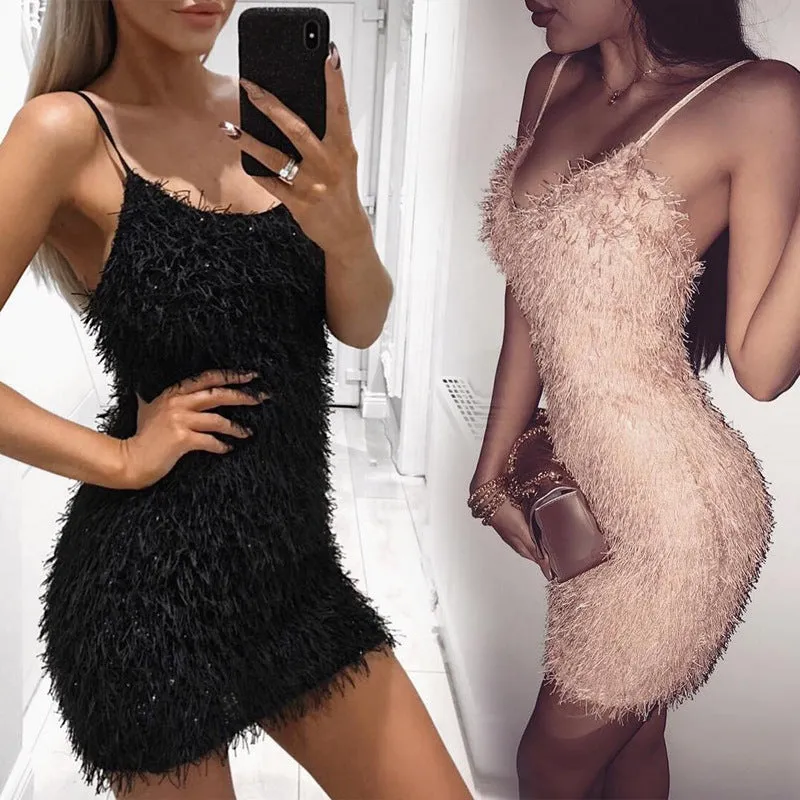 Sexy Sling Solid Color Sleeveless Midi Dress