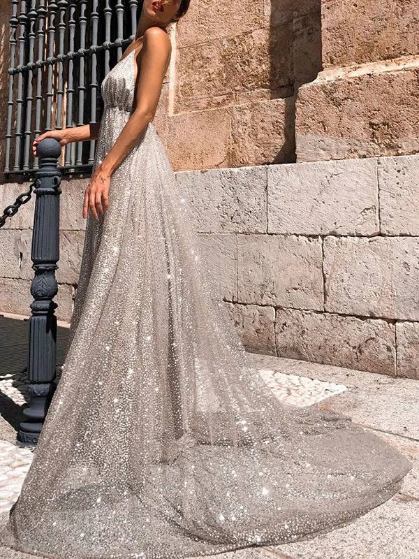 Sexy V-neck Sling Dress Maxi Skirt