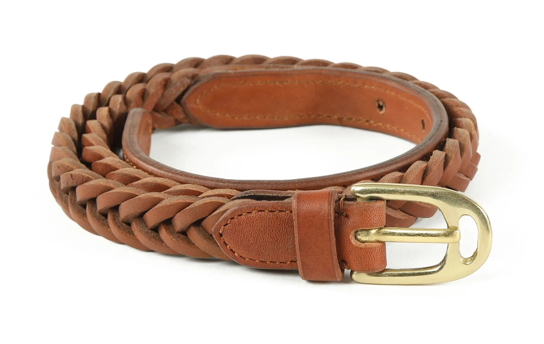Shires Aubrion Plaited Leather Skinny Belt