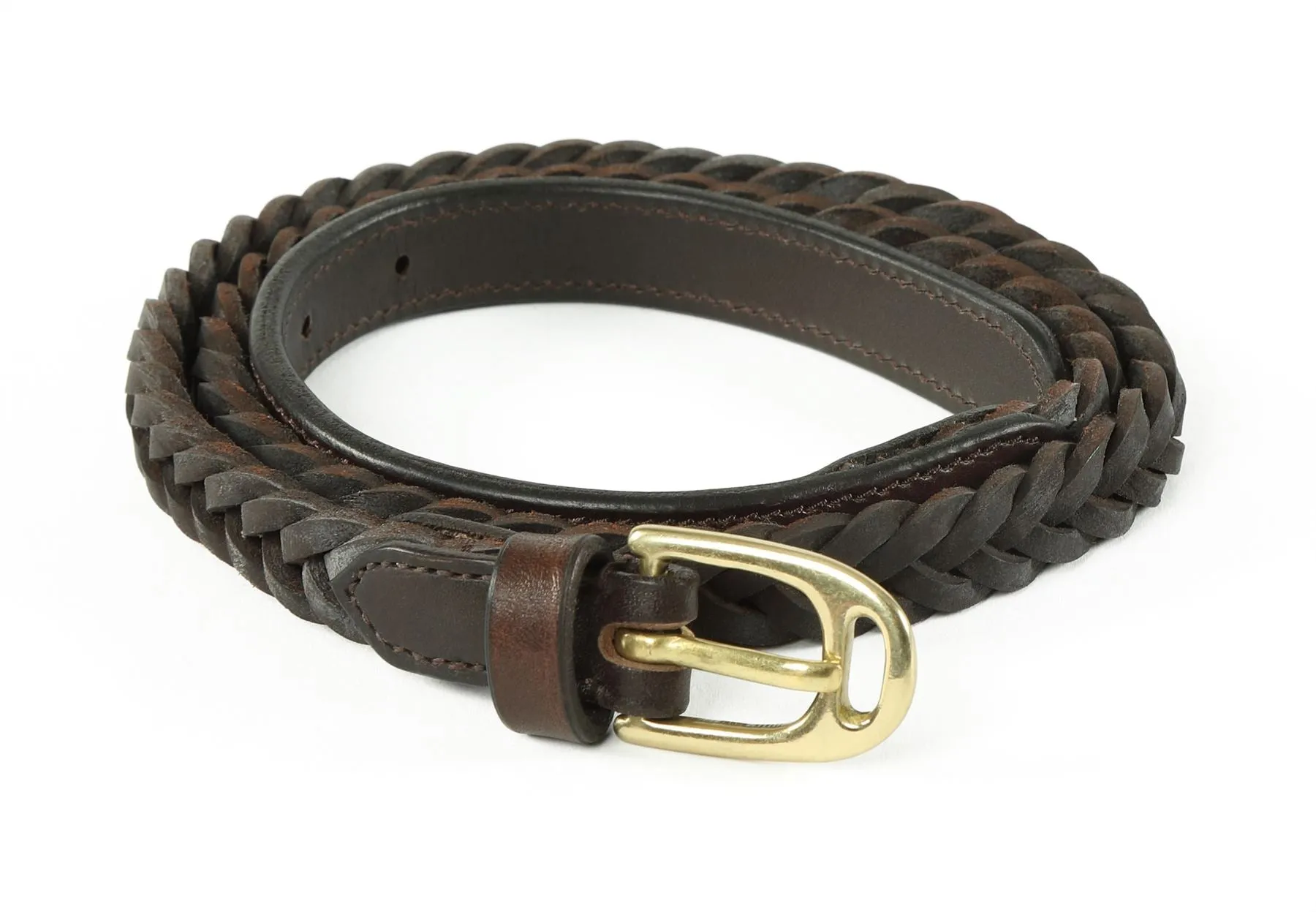 Shires Aubrion Plaited Leather Skinny Belt