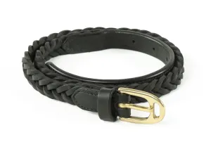 Shires Aubrion Plaited Leather Skinny Belt