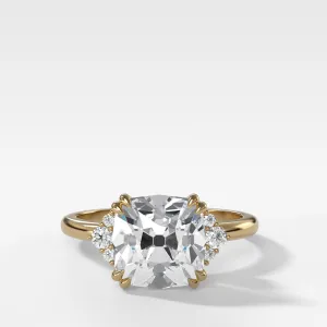 Signature Cluster Engagement Ring With Old Mine Cut Diamond