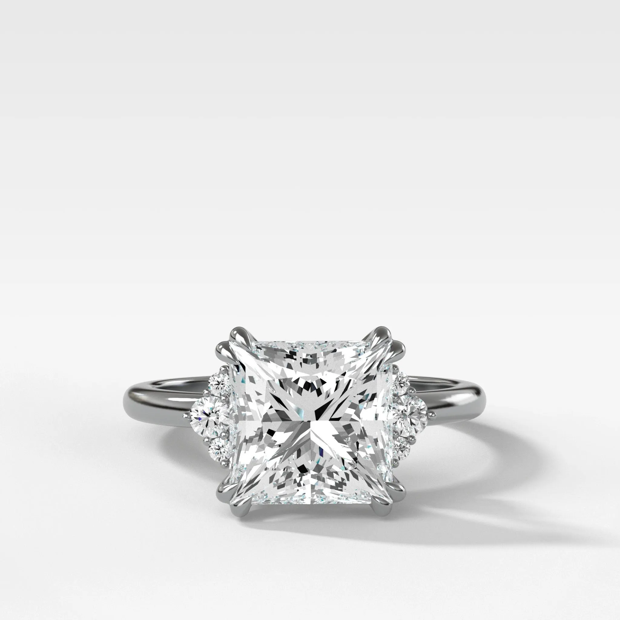 Signature Cluster Engagement Ring With Princess Cut Diamond