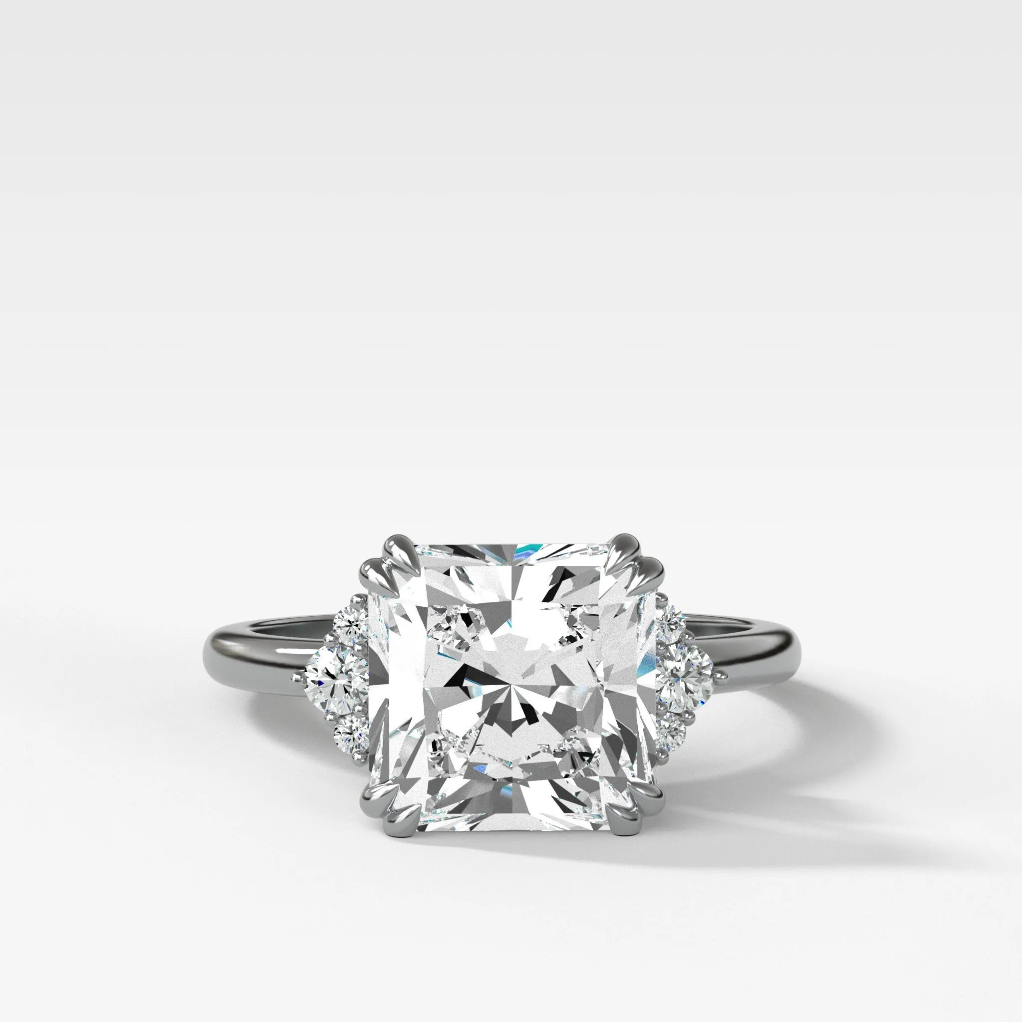 Signature Cluster Engagement Ring With Radiant Cut Diamond