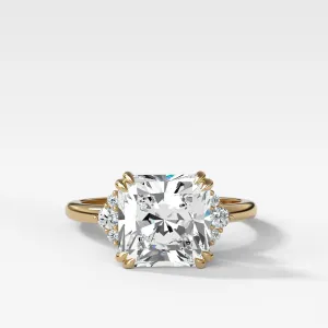 Signature Cluster Engagement Ring With Radiant Cut Diamond