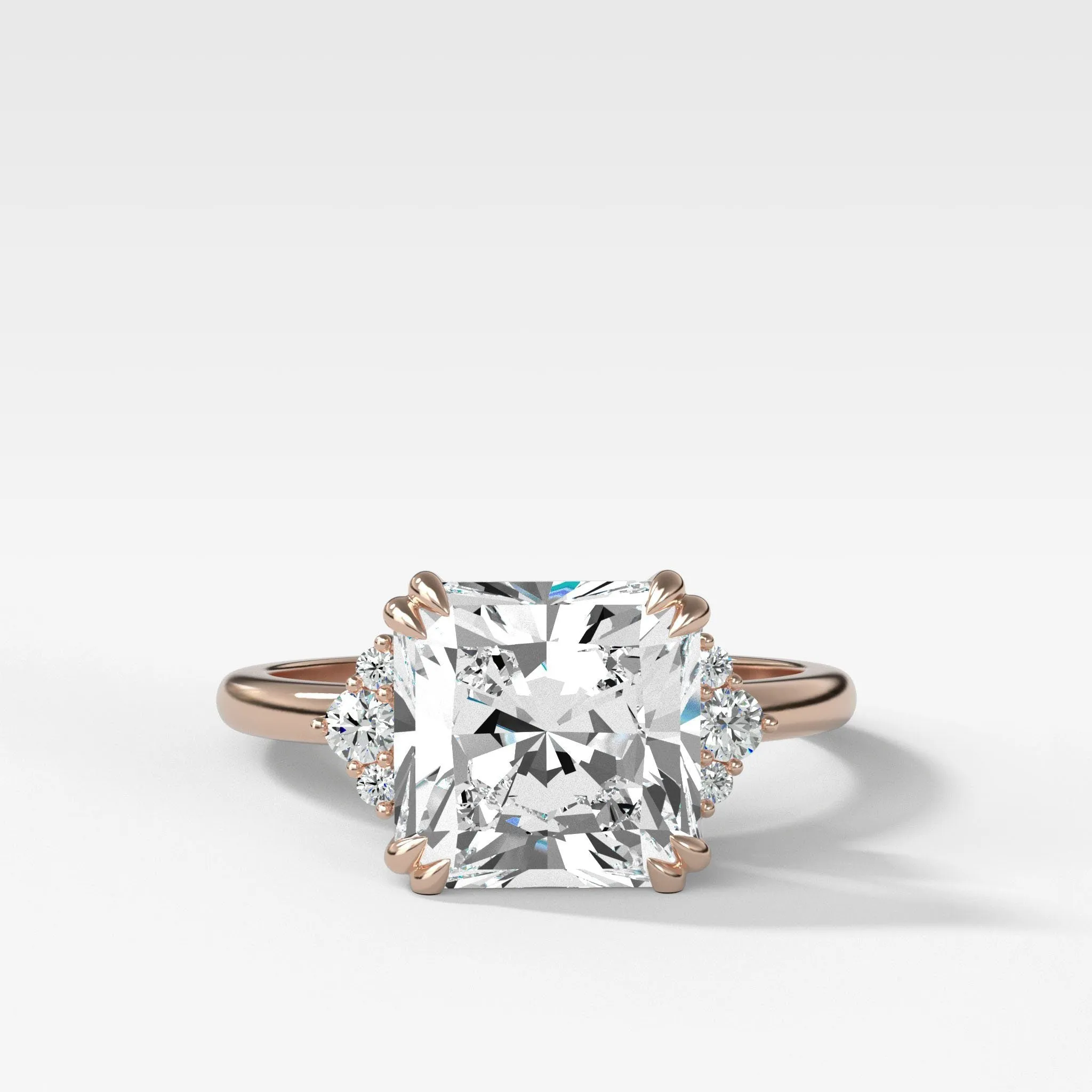 Signature Cluster Engagement Ring With Radiant Cut Diamond