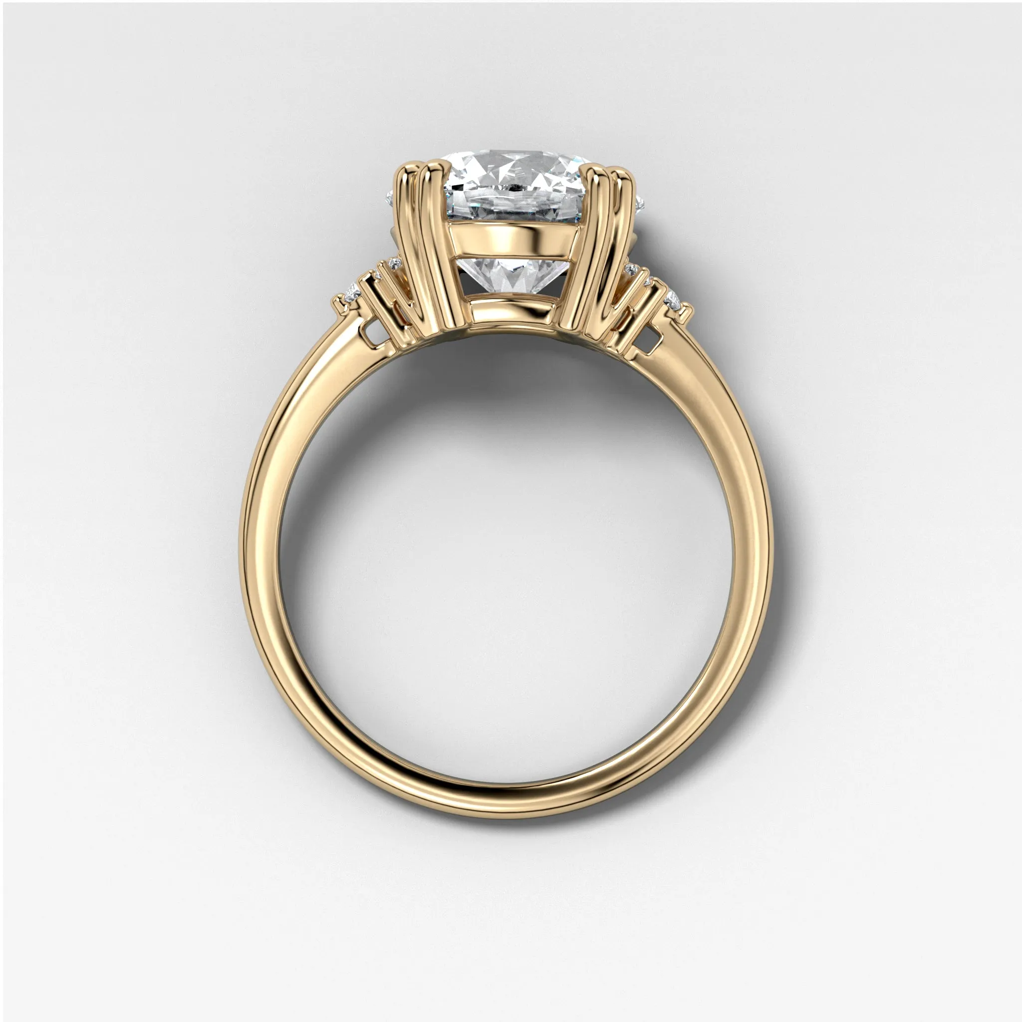 Signature Cluster Engagement Ring With Round Cut Diamond