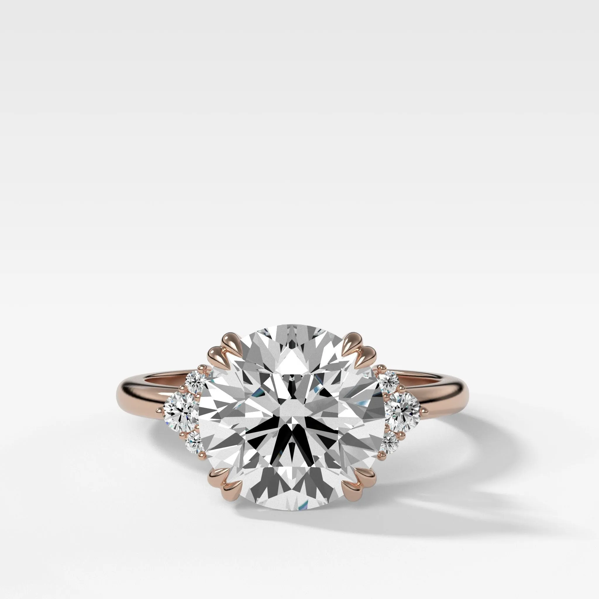 Signature Cluster Engagement Ring With Round Cut Diamond