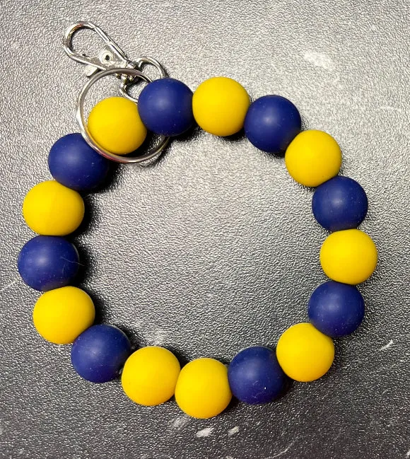 Silicone Bead Keyring Bracelet Wristlet Keychain  - OAD24