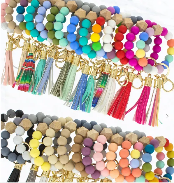 Silicone Beaded Key Ring