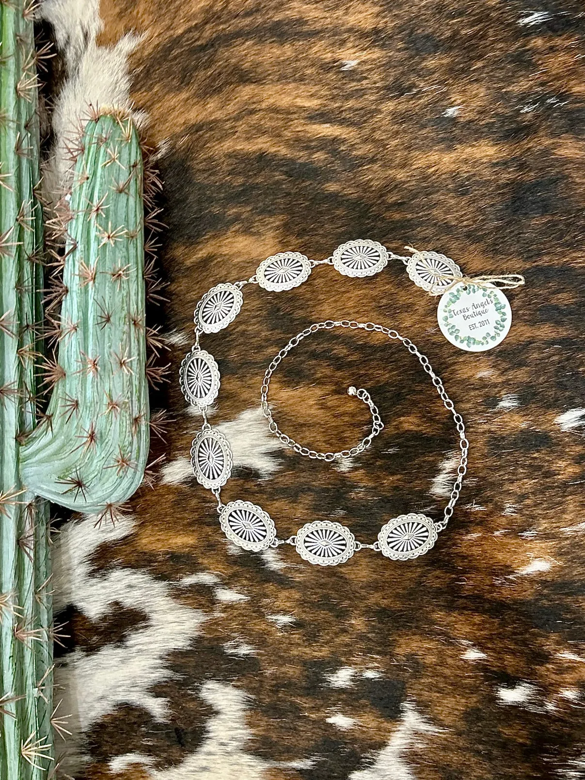 Silver Chain Link Concho Belt