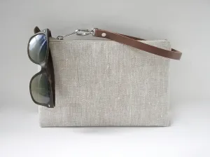 Simple Linen Wristlet, Clutch Bag