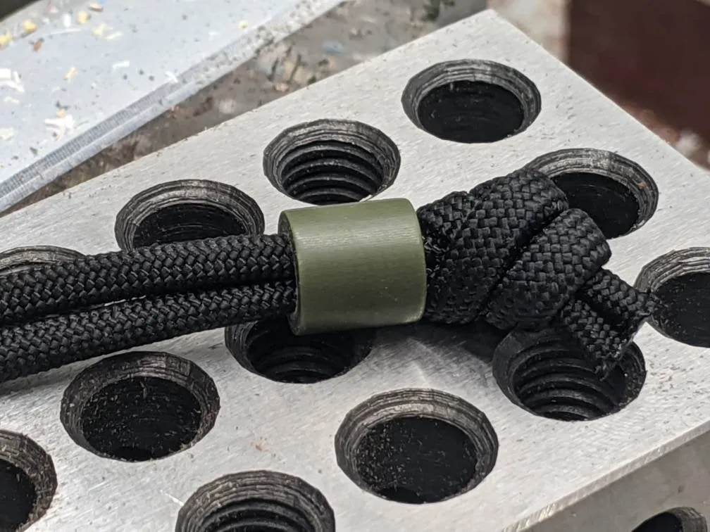 Simple Small OD Green G10 Lanyard Bead with Free Paracord Lanyard