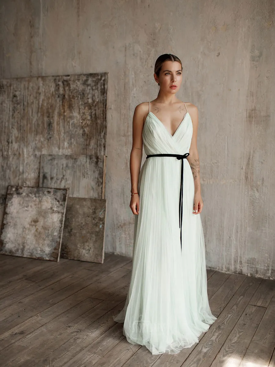 Sleeveless V-Neck Sexy Pleated Maxi Wrap Prom Dress