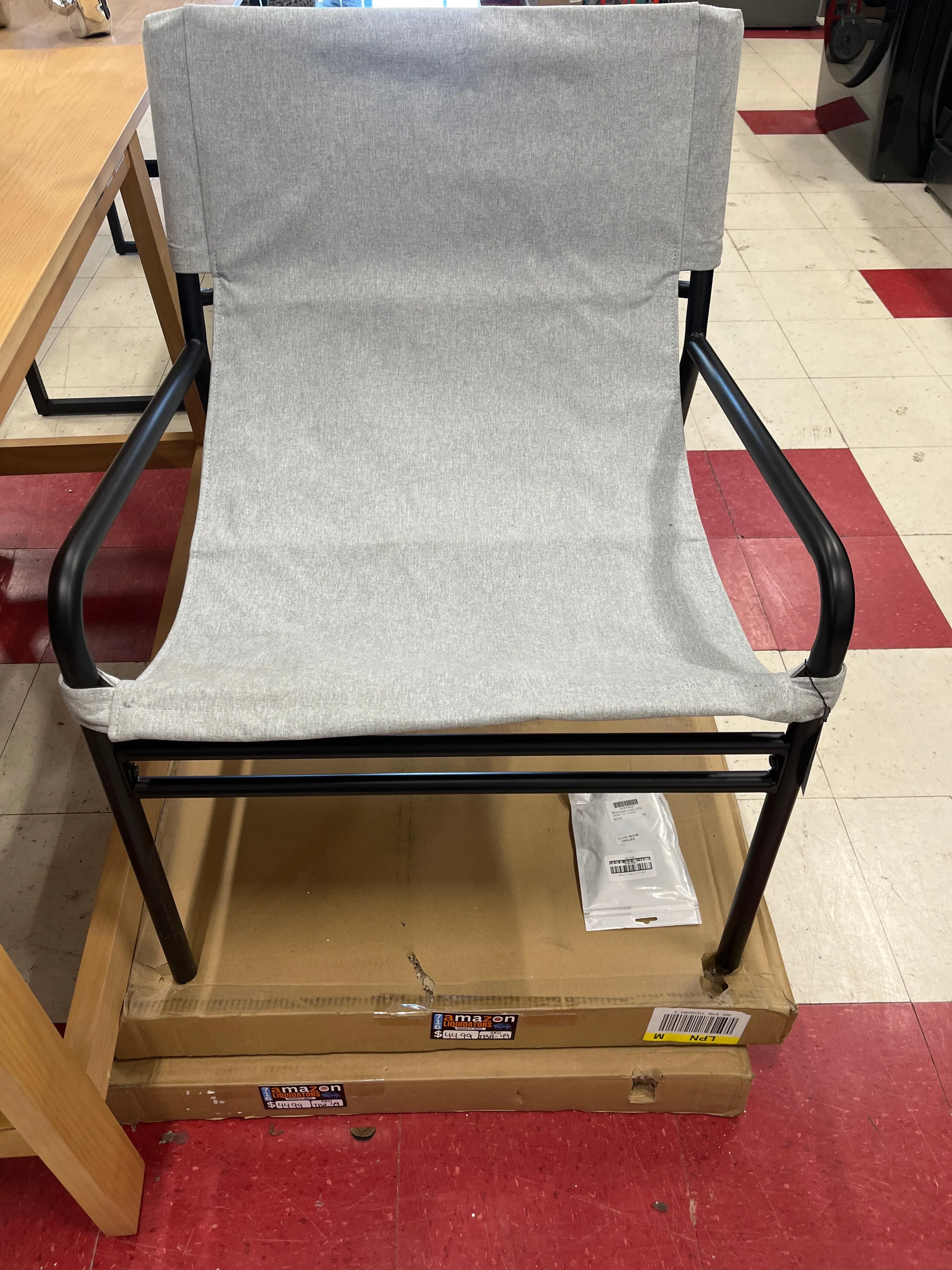 Sling Accent Lounge Chair Gray - Room Essentials - new