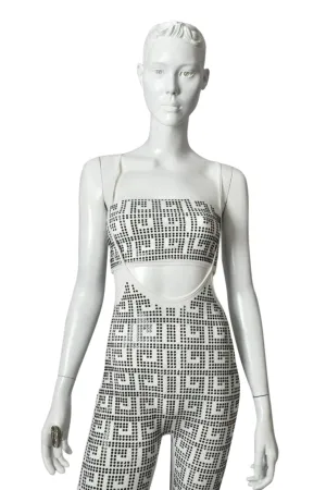 Sling & Ting Rhinestone Bodycon Bandeau Jumpsuit