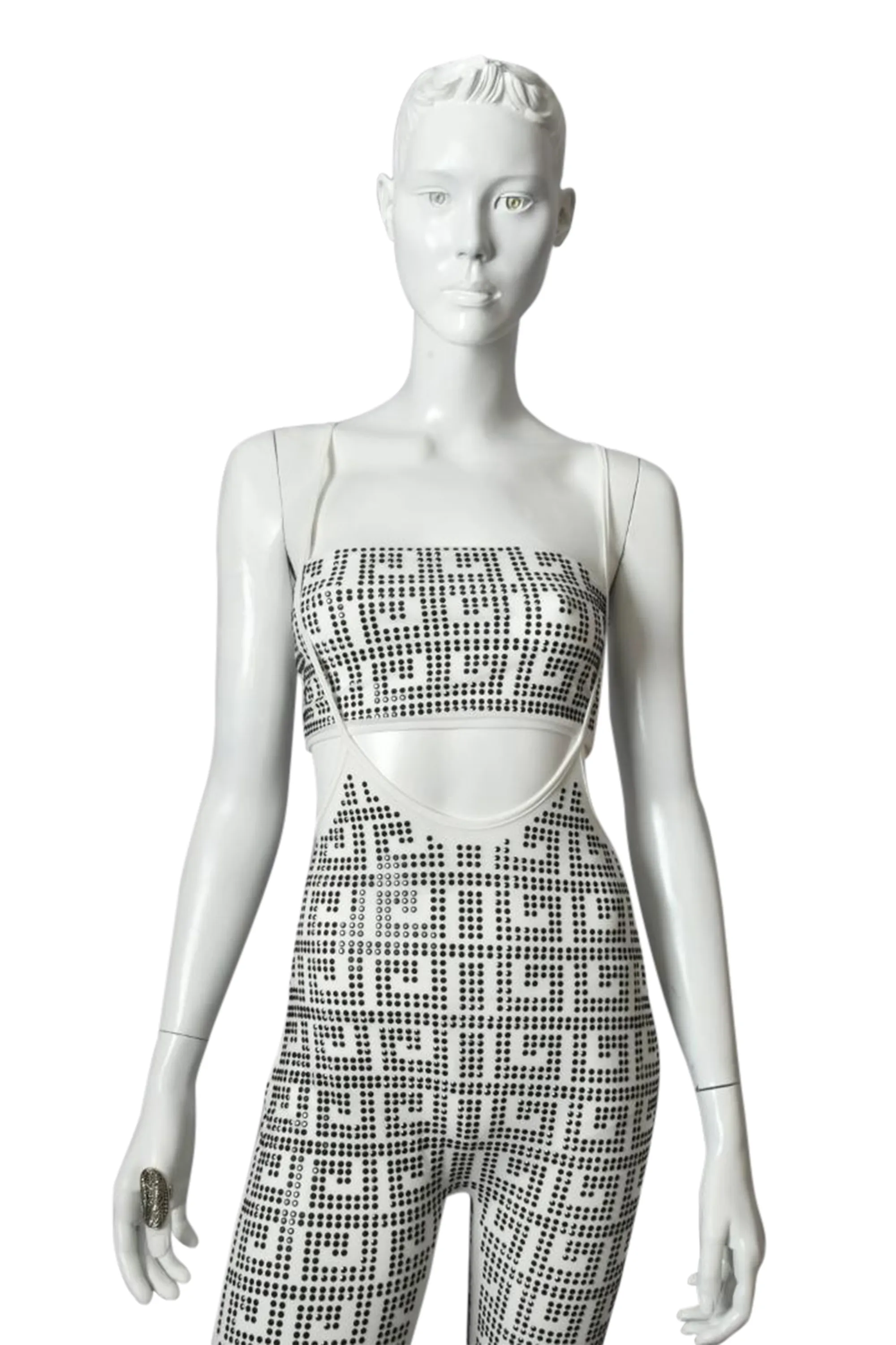 Sling & Ting Rhinestone Bodycon Bandeau Jumpsuit