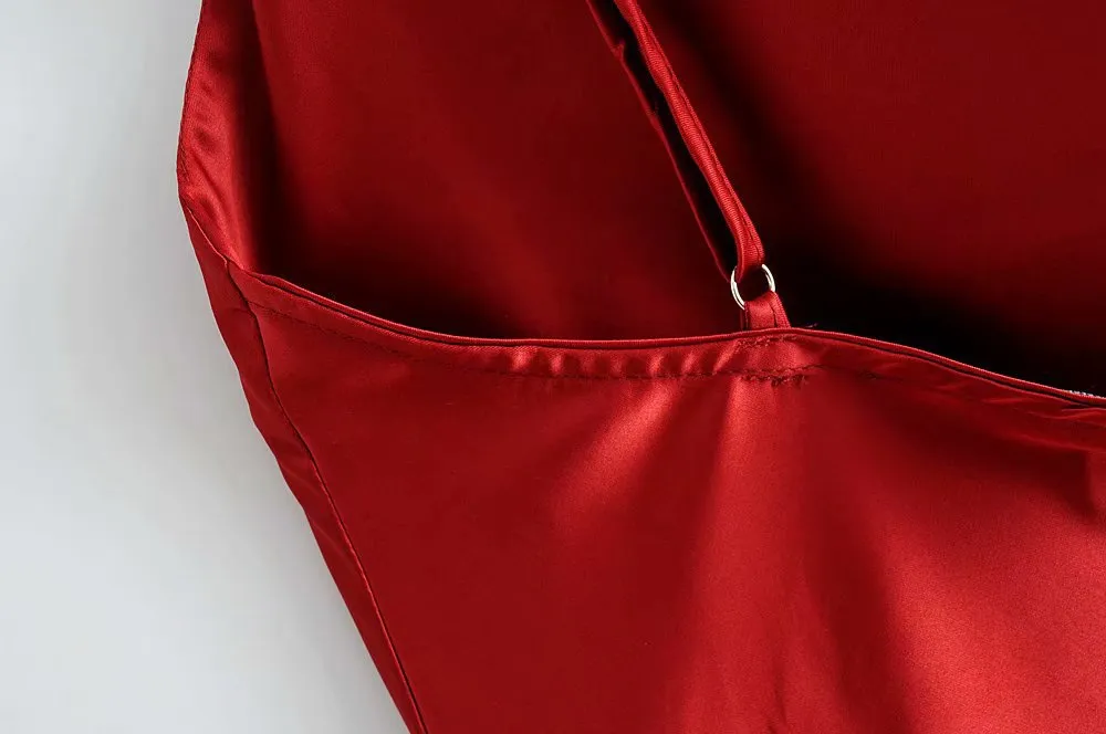 Sling Satin Backless Party Midi Dresses