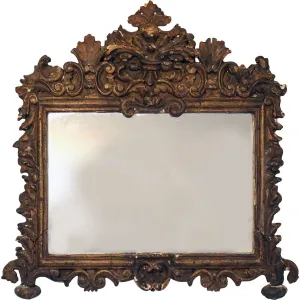 Small Early Italian Rococo Giltwood Mirror