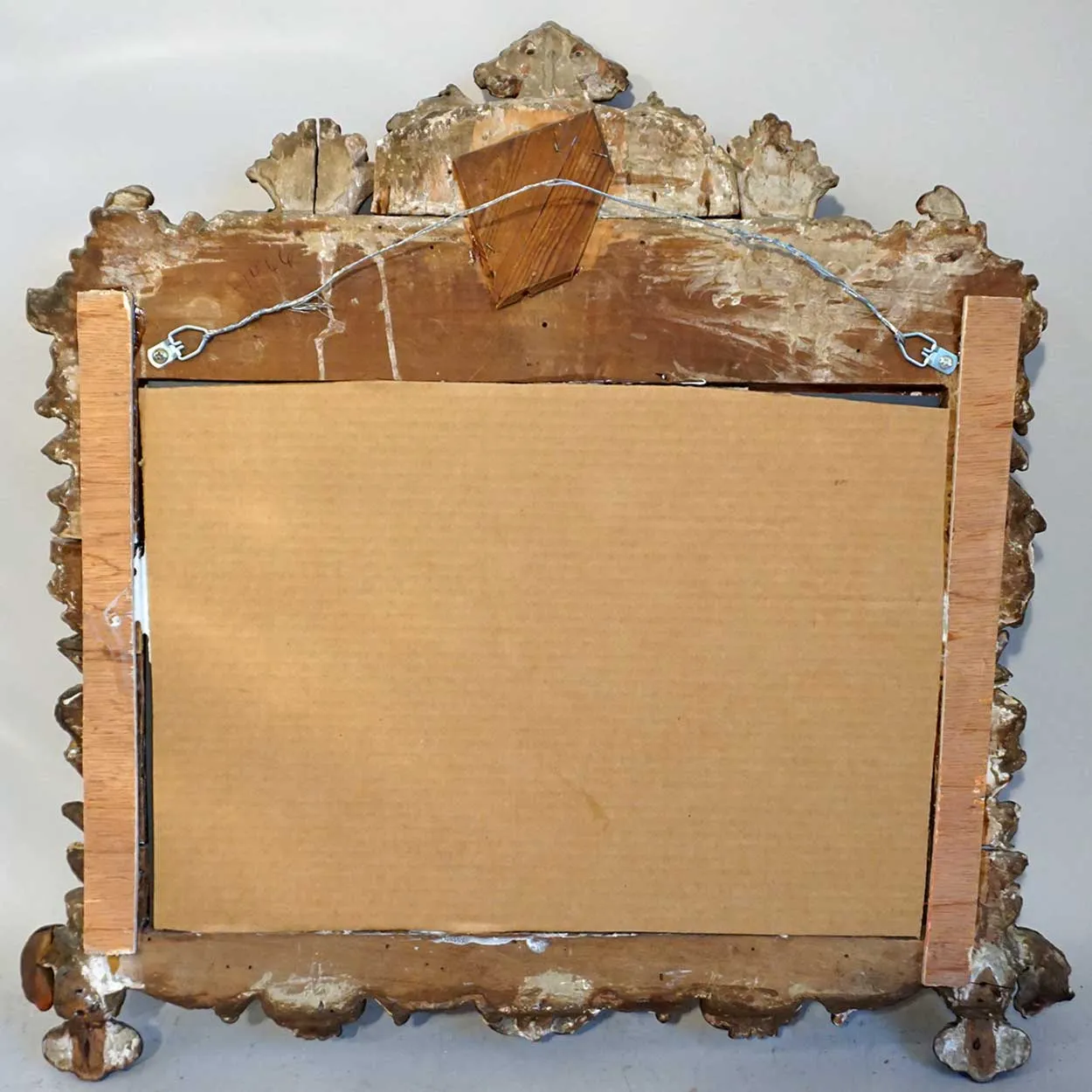 Small Early Italian Rococo Giltwood Mirror