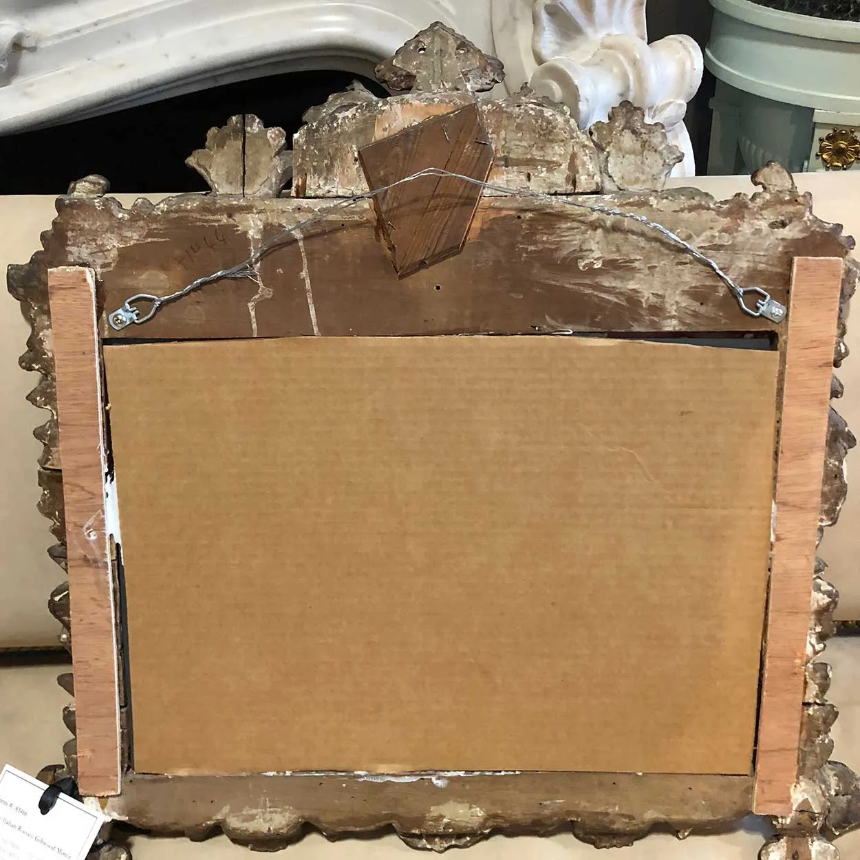 Small Early Italian Rococo Giltwood Mirror