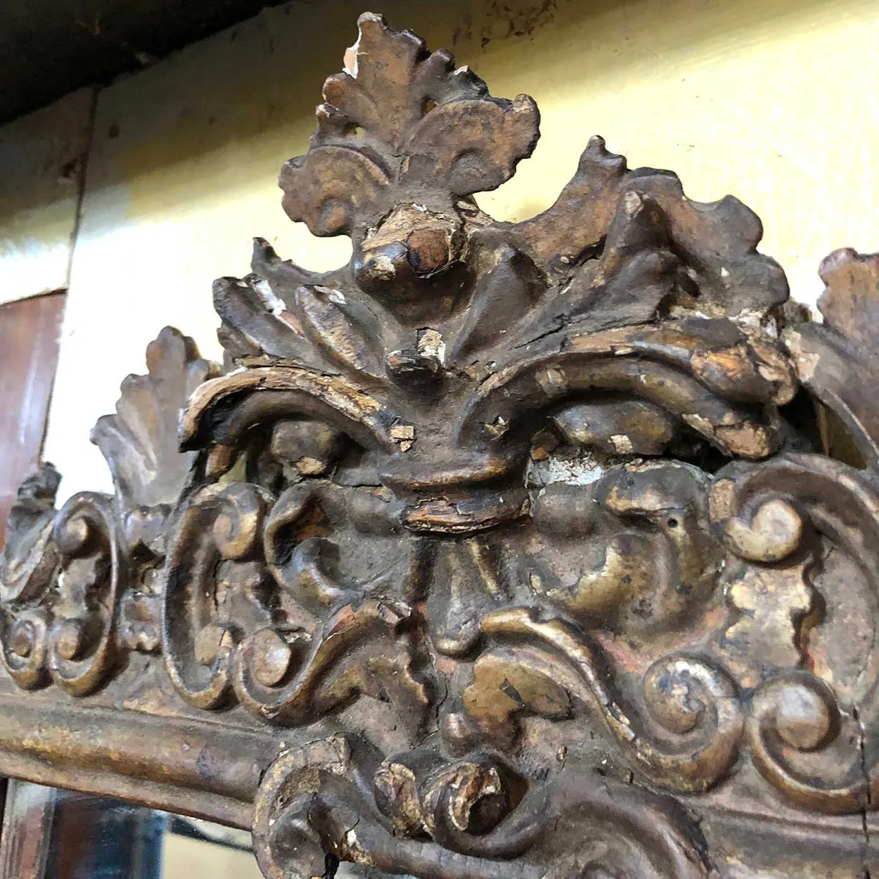 Small Early Italian Rococo Giltwood Mirror
