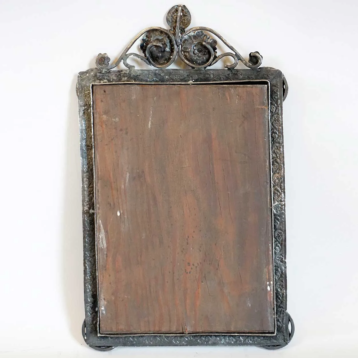 Small Indo-Portuguese Silver Mounted Teak Frame