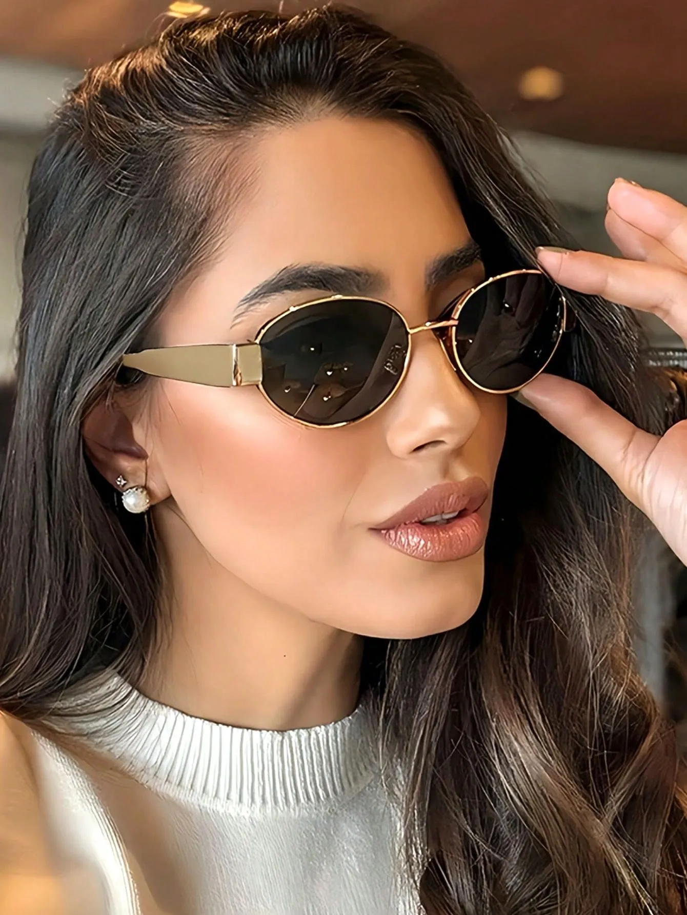 Small Metal Frame Oval Sunglasses- FD ⚡