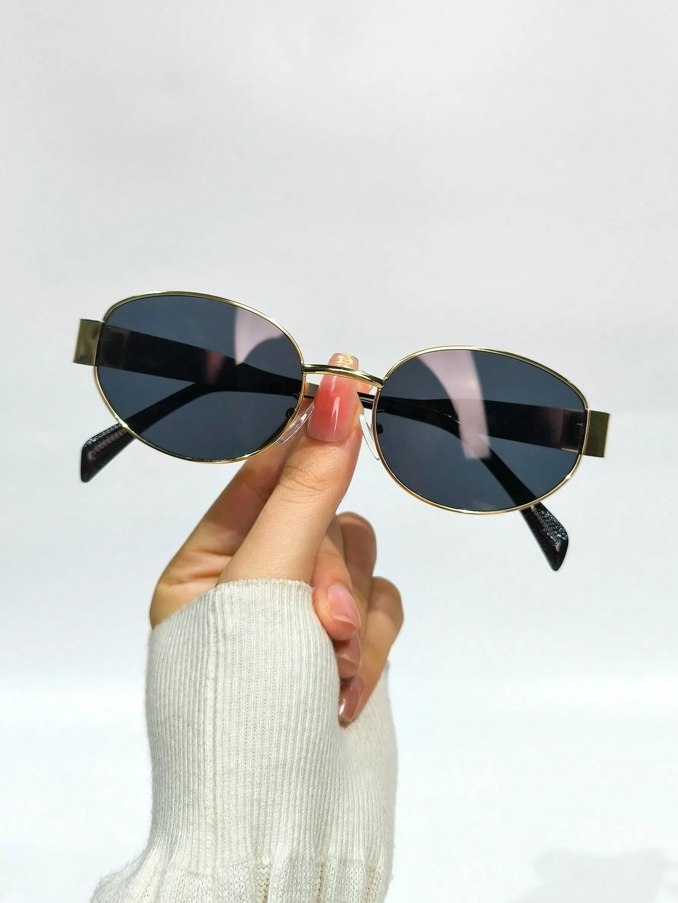 Small Metal Frame Oval Sunglasses- FD ⚡