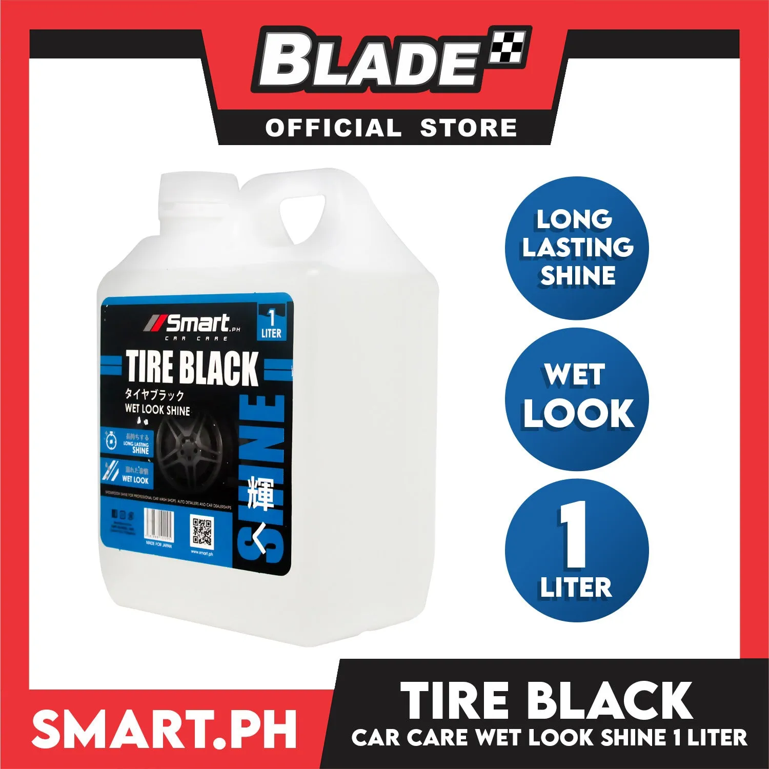Smart Car Care Tire Black 1 Liter Wet Look Shine Used for Long Lasting Tire Shine & Look Wet