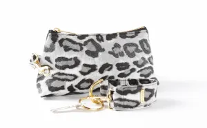 Snow Leopard Vegan Leather 2-PIECE WRISTLET SET