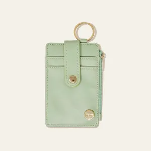 Solid Colored Keychain Card Wallet - Light Green